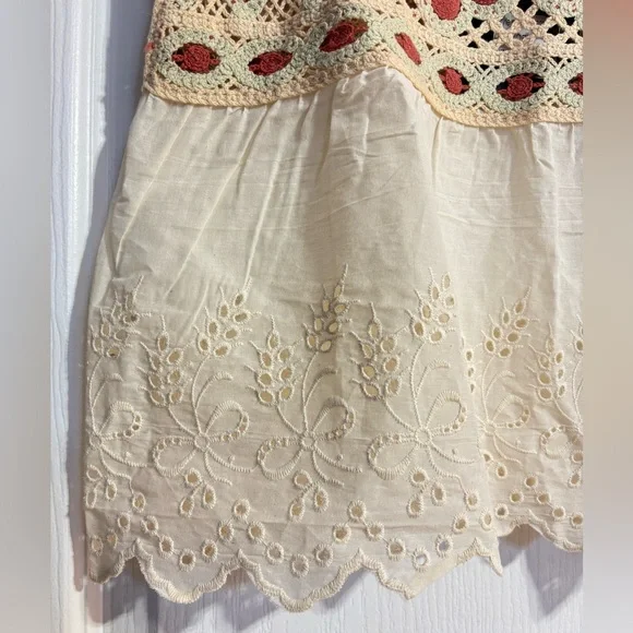 NWT Qed London Floral Crochet Knit Flowy Boho Beach Sleeveless Top Small/Med - Picture 5 of 8